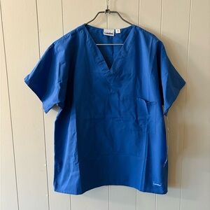 NWT Landau Blue Scrub Top Medical healthcare uniform fits small med large